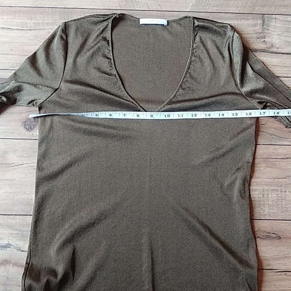 Zara Sparkly Long Sleeves V-Neck Top. Size M - Picture 16 of 17